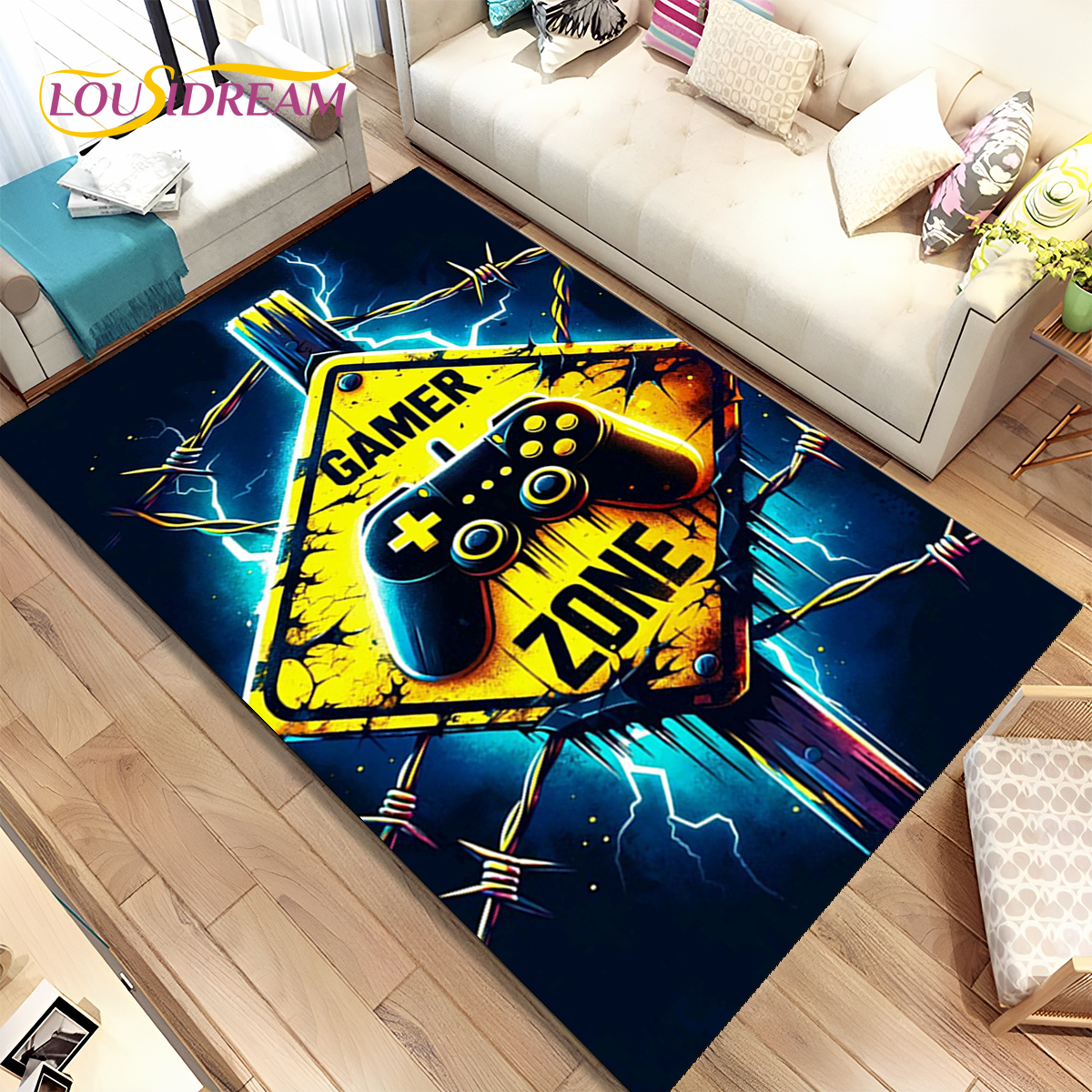 Cartoon Game Gamer Gamepad Rug - Commercial Printing Online avaliação e preço