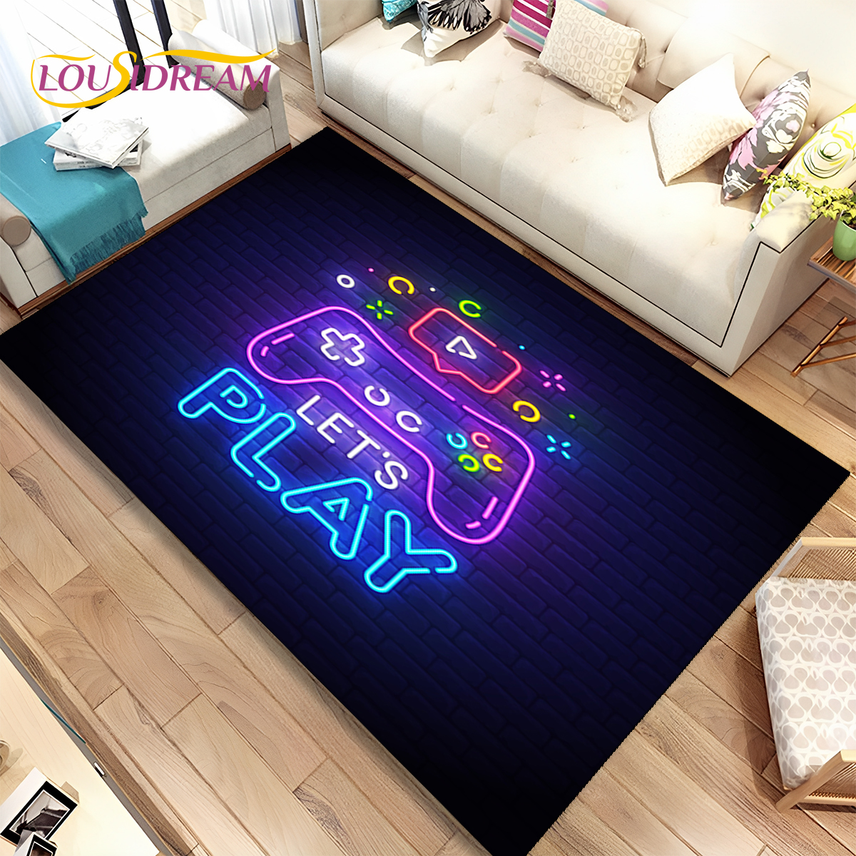Cartoon Game Gamer Gamepad Rug - Commercial Printing Online avaliação e preço