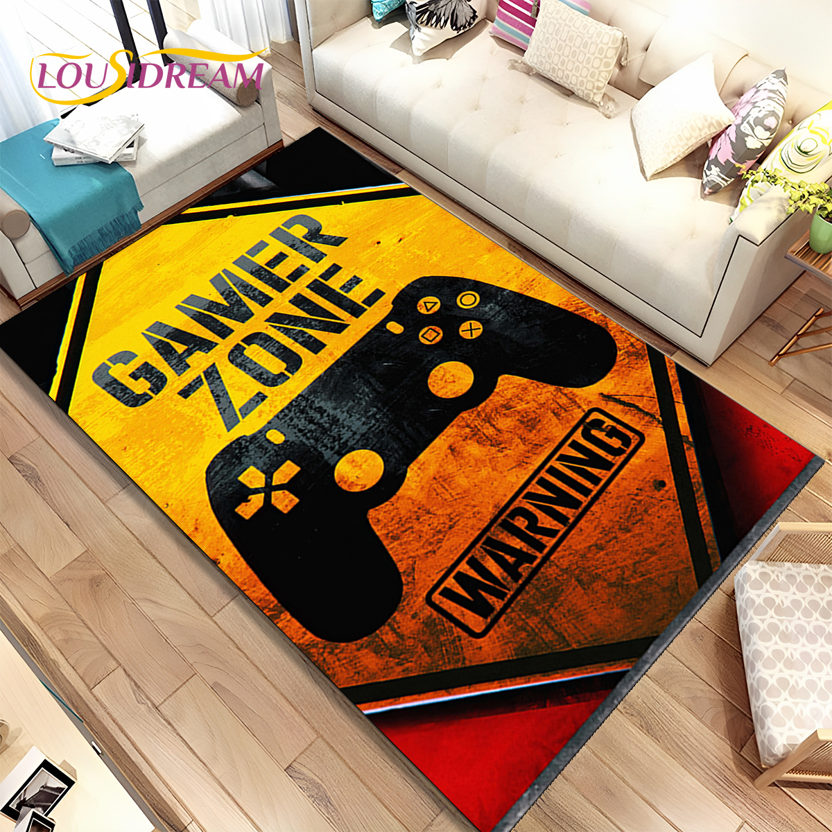 Cartoon Game Gamer Gamepad Rug - Commercial Printing Online avaliação e preço