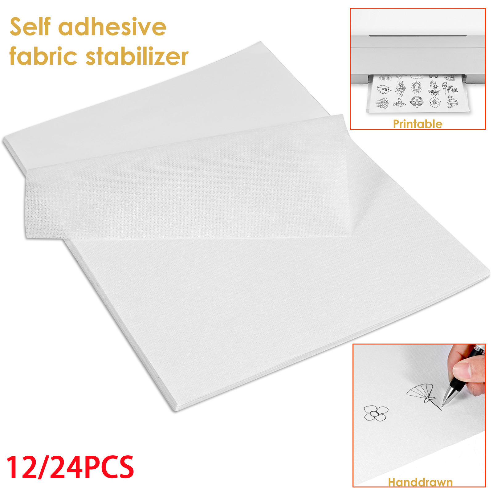 12/24PCS Sticky Water Soluble  - Embroidery Stabilizer Backing avaliação e preço