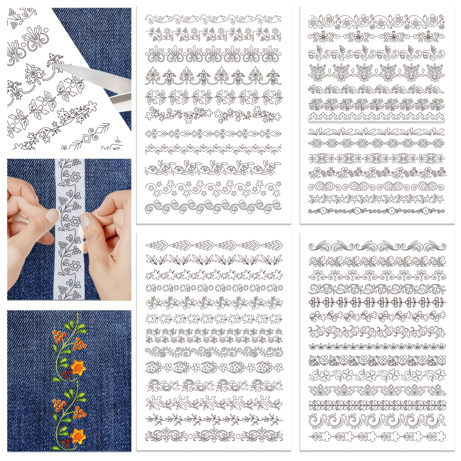 4 Sheets Retro Lace Water Solu - Embroidery Stabilizer Backing avaliação e preço