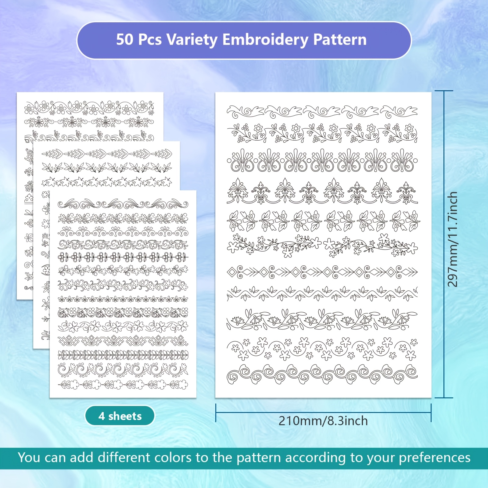 4 Sheets Retro Lace Water Solu - Embroidery Stabilizer Backing avaliação e preço