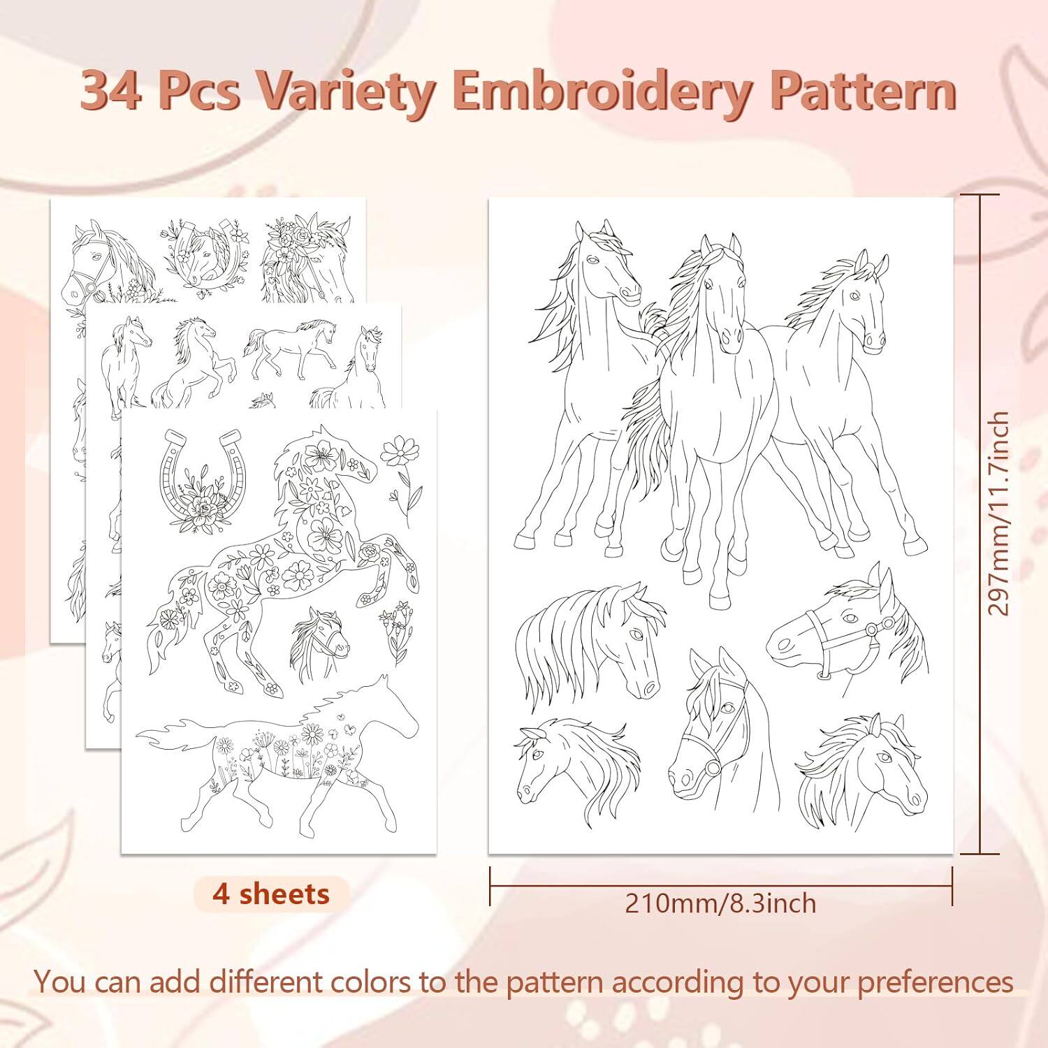4-Sheet Horse Embroidery Stabi - Embroidery Stabilizer Backing avaliação e preço
